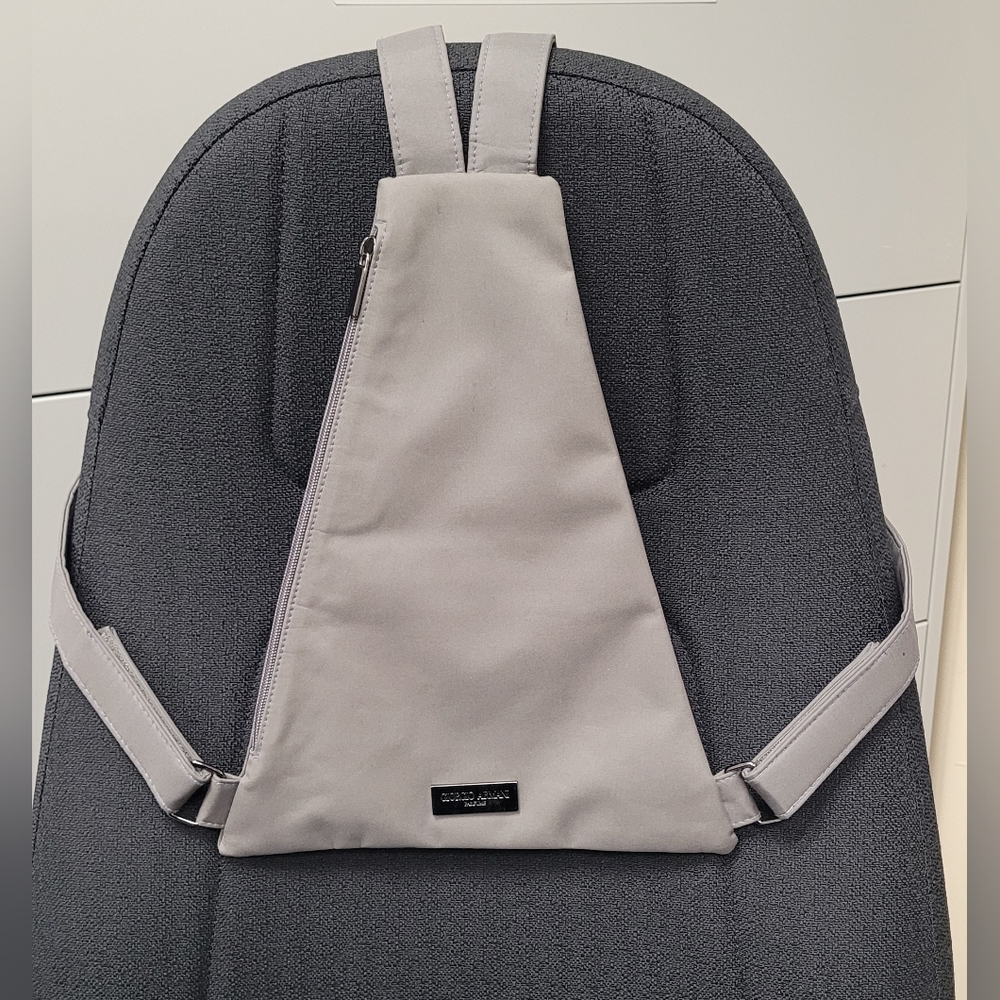 Unisex Giorgio Armani Parfum Gray Triangle Bag